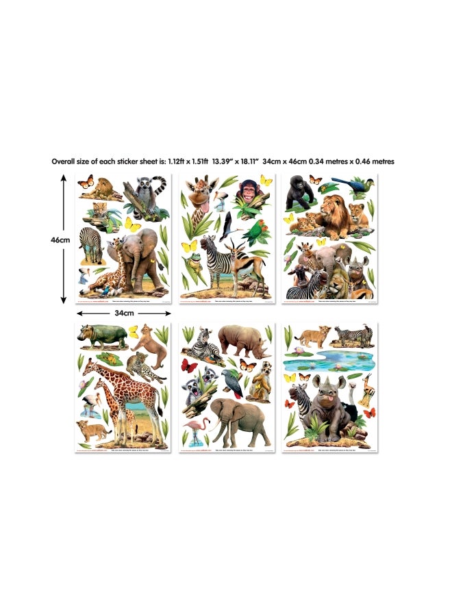 Walltastic 82-Piece Jungle Safari Themed Wall Sticker Set Multicolour - Image 2