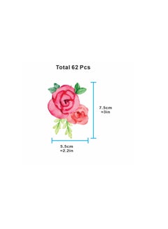 Stickie Art Roses Flower Wall Sticker Pink/Green 60x90cm  - Image 4