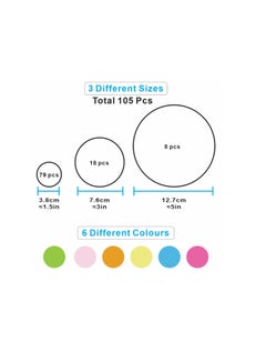 Stickie Art Mixed Colourful Polka Dots Wall Sticker Multicolour 60x90cm  - Image 4