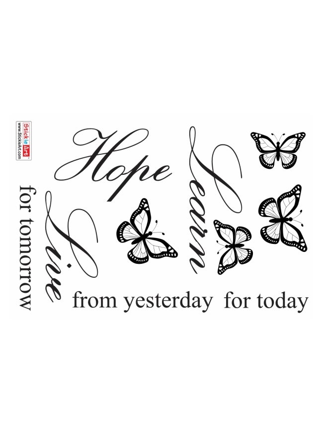 ستيكي آرت ملصق جداري بتصميم طباعة عبارة "Learn From Yesterday" أسود 60x90سم  - Image 3