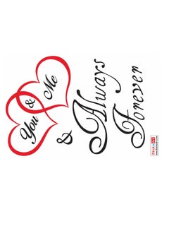 Stickie Art Quote: "You & Me..." Wall Stickers Home Decoration Diy Removable Wall Decals For Living Room Bedroom Large  Sta-437 Black/Red 60x90cm  - Image 1