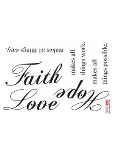 Stickie Art Quote: "Faith Makes All Things..." Wall Stickers Home Decoration Diy Removable Wall Decals For Living Room Bedroom Large  Sta-436 Black 60x90cm  - Image 1