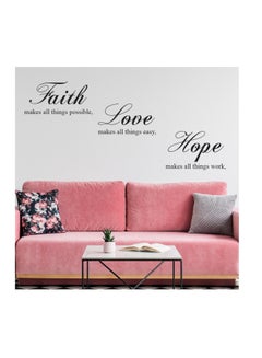Stickie Art Quote: "Faith Makes All Things..." Wall Stickers Home Decoration Diy Removable Wall Decals For Living Room Bedroom Large  Sta-436 Black 60x90cm  - Image 3