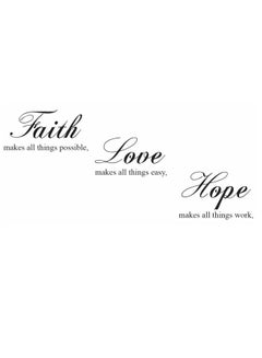 Stickie Art Quote: "Faith Makes All Things..." Wall Stickers Home Decoration Diy Removable Wall Decals For Living Room Bedroom Large  Sta-436 Black 60x90cm  - Image 4