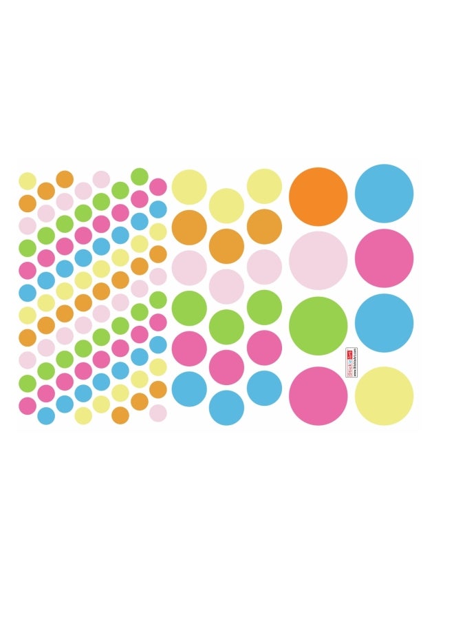 Stickie Art Mixed Colourful Polka Dots Wall Sticker Multicolour 60x90cm - Image 3