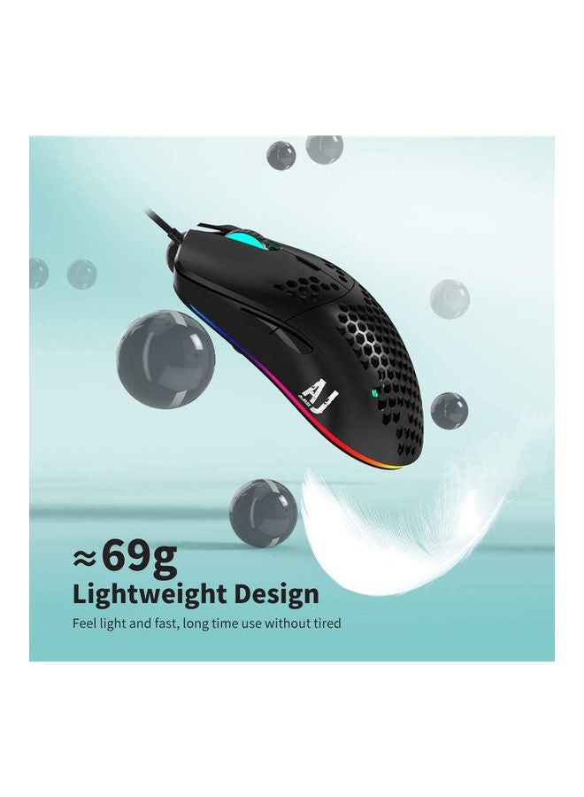 Ajazz AJ390 USB Gaming Mouse With 7 Key Honeycomb Design Black - Image 4