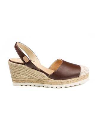 Frida Montada Leather Sling Back Casual Sandals Brown