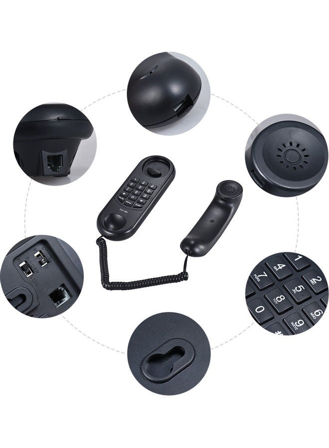 Mini Corded Telephone Black - Image 5