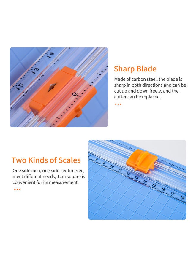 JIELISI A4 Rotary Paper Cutter With Sliding Blade Blue  - Image 4