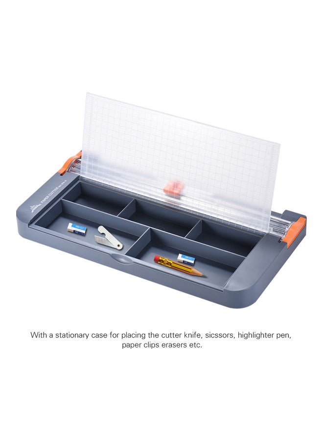 JIELISI A4 Rotary Paper Cutter With Sliding Blade and Storage Box Gray  - Image 2