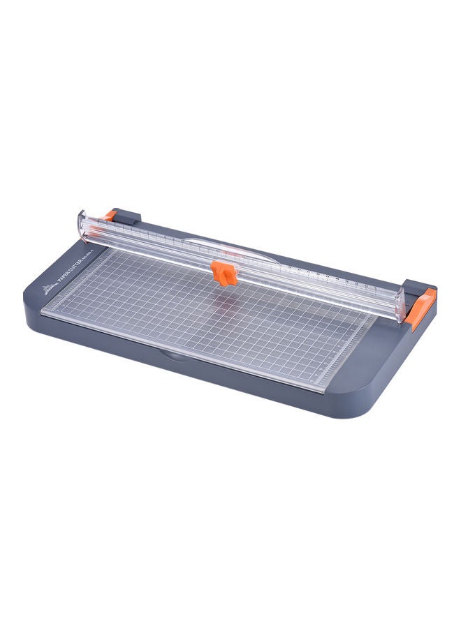 JIELISI A4 Rotary Paper Cutter With Sliding Blade and Storage Box Gray  - Image 3