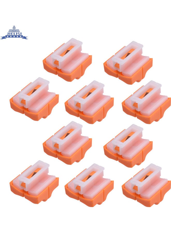 JIELISI - 10-Piece Paper Cutter Replacement Blades for Multi Trimmer Orange/White - Image 1