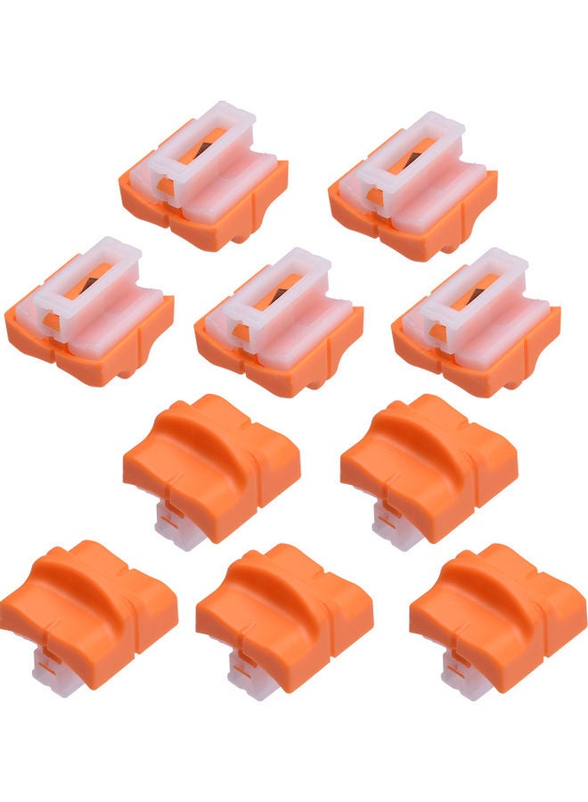 JIELISI - 10-Piece Paper Cutter Replacement Blades for Multi Trimmer Orange/White - Image 1