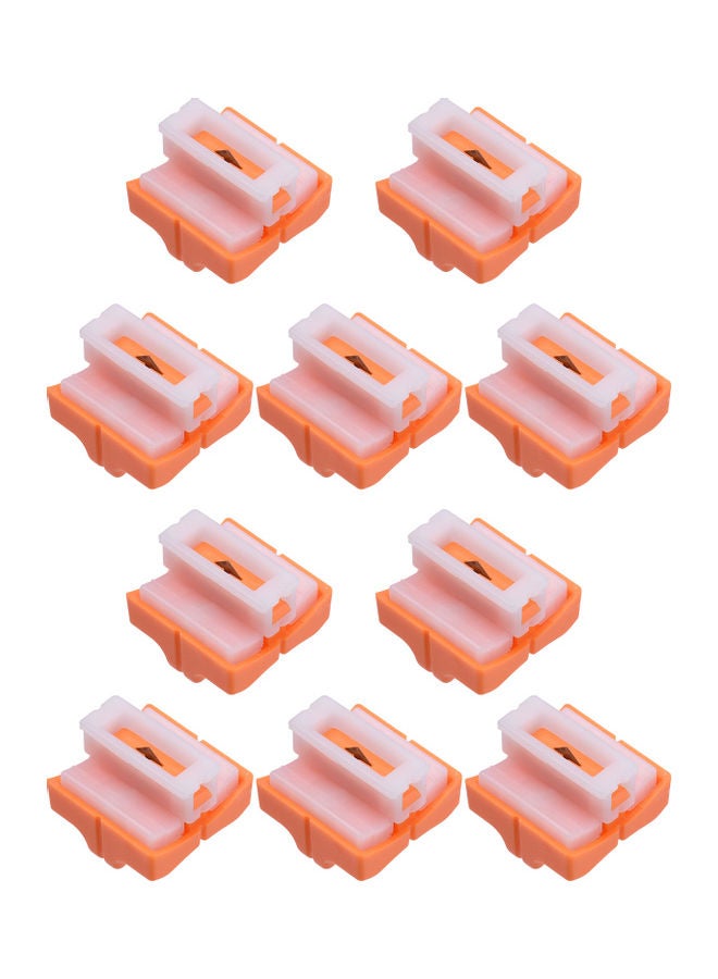 JIELISI - 10-Piece Paper Cutter Replacement Blades for Multi Trimmer Orange/White - Image 1