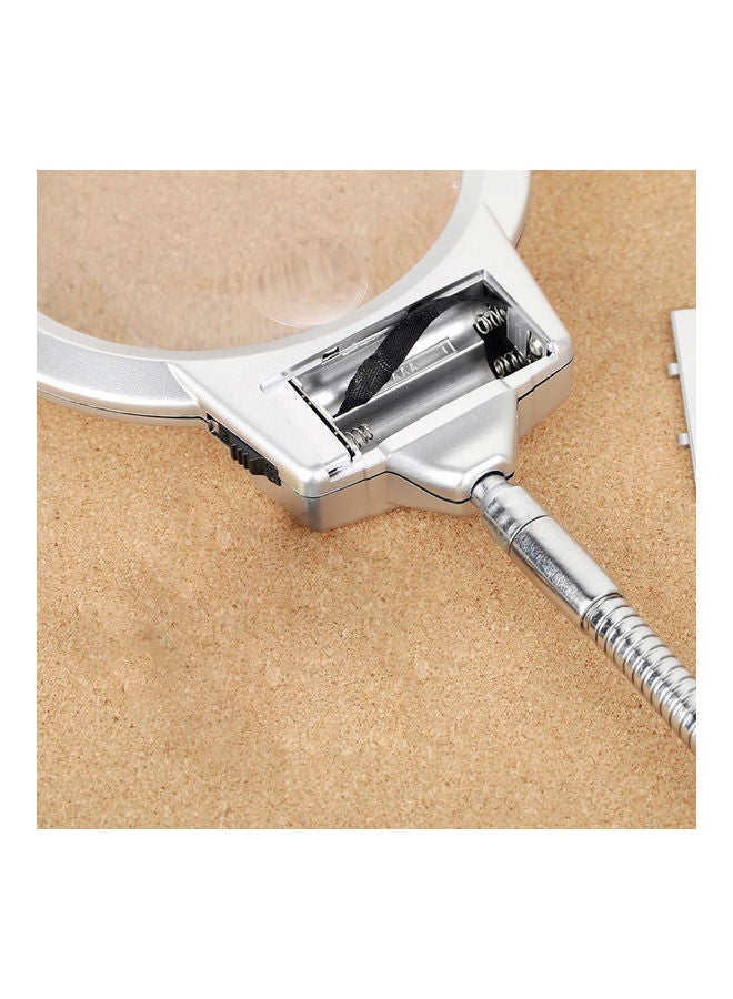 Generic Pro Flexible Hands Free Magnifying Glass Desk Lamp Silver - Image 5
