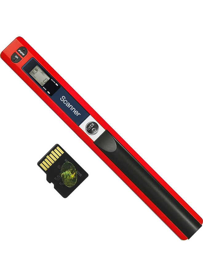 Portable Handheld Wand Wireless Scanner with 8GB Memory Card and Safety Bag Red/Black - Image 1