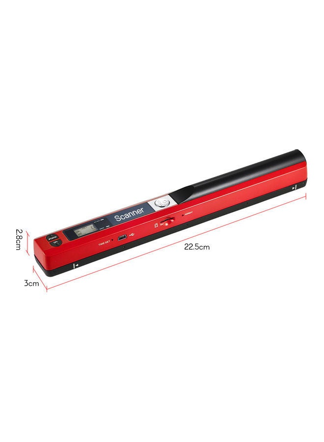 Portable Handheld Wand Wireless Scanner with 8GB Memory Card and Safety Bag Red/Black - Image 4