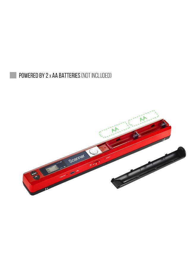 Portable Handheld Wand Wireless Scanner with 8GB Memory Card and Safety Bag Red/Black - Image 5