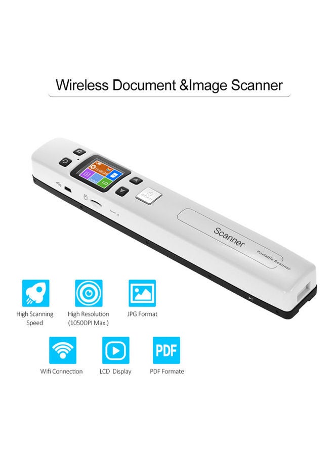 Generic Portable Handheld Wand Wireless Scanner White  - Image 3