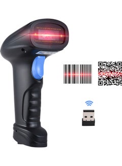Aibecy 2.4G Wireless and USB Connected Barcode Scanner Black  - Image 1