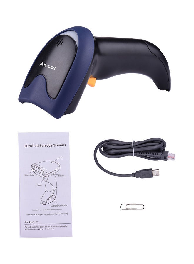 Aibecy - USB Connected 1D2D QR Barcode Scanner Black - Image 1