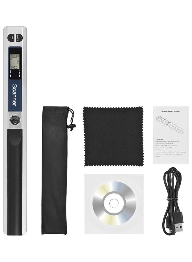 Generic Portable Handheld Wand Wireless Scanner with Protecting Bag White/Black  - Image 1
