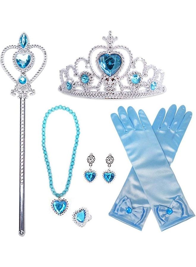 مس تيارا طقم إكسسوارات شخصيتي إلسا وآنا من فيلم الرسوم المتحركة "Frozen" مناسب للحفلات التنكرية ومكون من 6 قطع - Image 1
