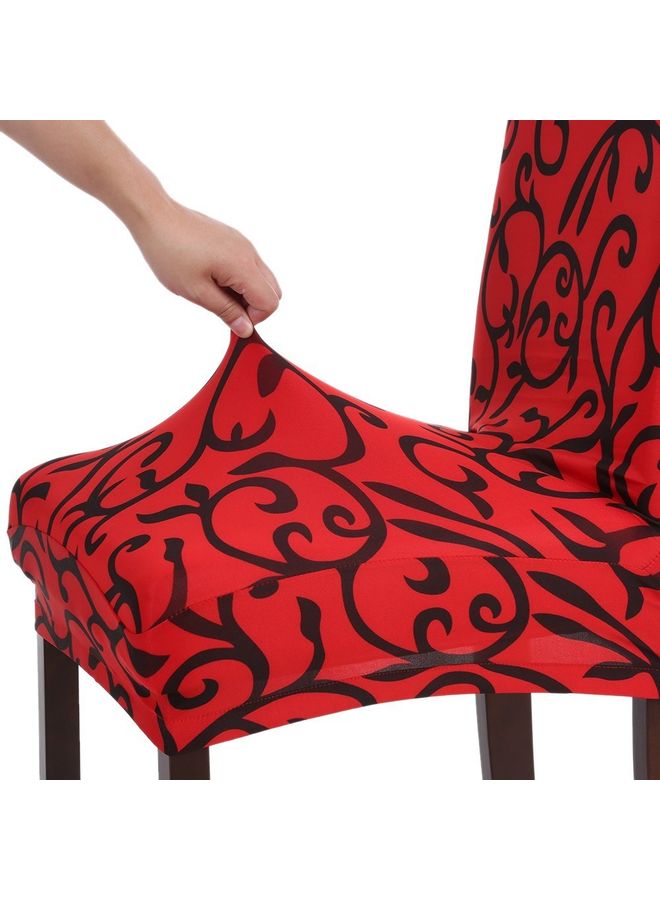 ماركة غير محددة غطاء مقعد طعام قصير قابل للغسل والفصل مكون من 4 قطع. أحمر وأسود  - Image 3