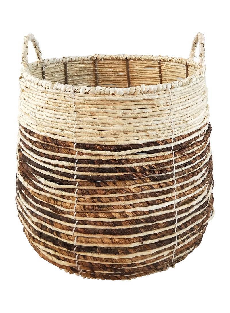 Eco-Friendly Handmade Corn Hulls Laundry Basket WL2021 - 1027 White/Dyeing 30cm