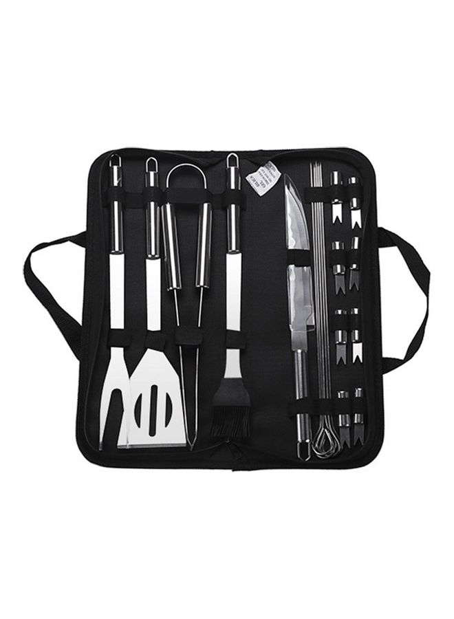 Stainless Steel BBQ Grill Tool Set With Storage Case Black/Silver - Image 1