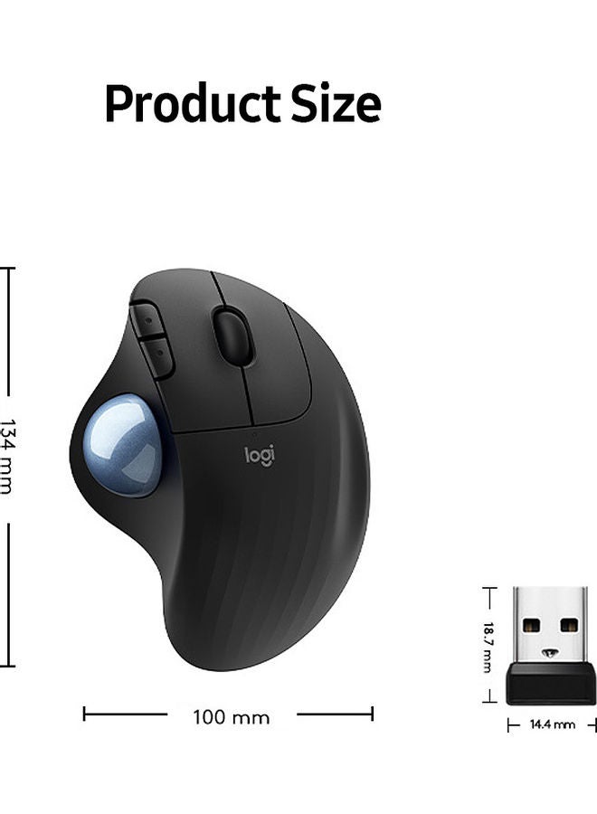 Logitech High Precision Wireless Trackball Mouse White  - Image 2