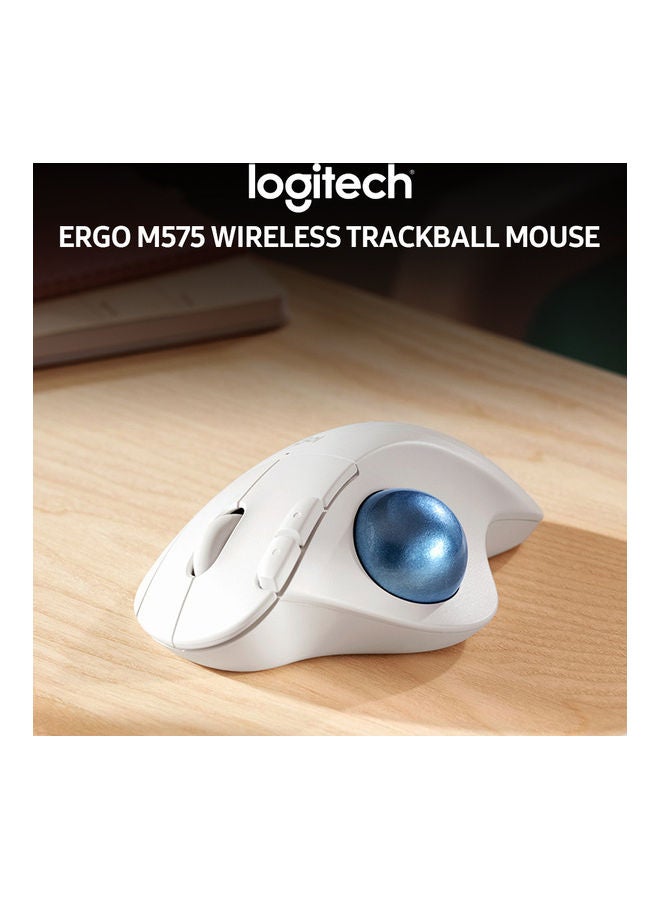 Logitech High Precision Wireless Trackball Mouse White  - Image 3