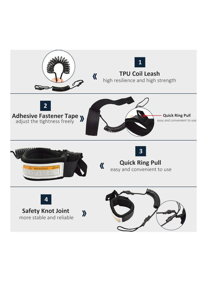 Generic Surfboard Leash Feet Paddle With Quick Release Ankle Loop Boating Rope  - Image 2