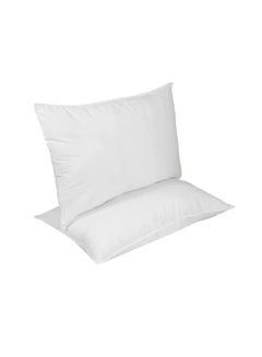 Home Canvas Fiesta Set Of 2 Premium Pillow 200TC Cotton Wood White 75x50cm  - Image 1