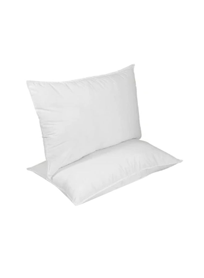 Home Canvas Fiesta Set Of 2 Premium Pillow 200TC Cotton Wood White 75x50cm - Image 1