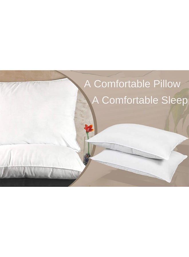 Home Canvas Fiesta Set Of 2 Premium Pillow 200TC Cotton Wood White 75x50cm - Image 4