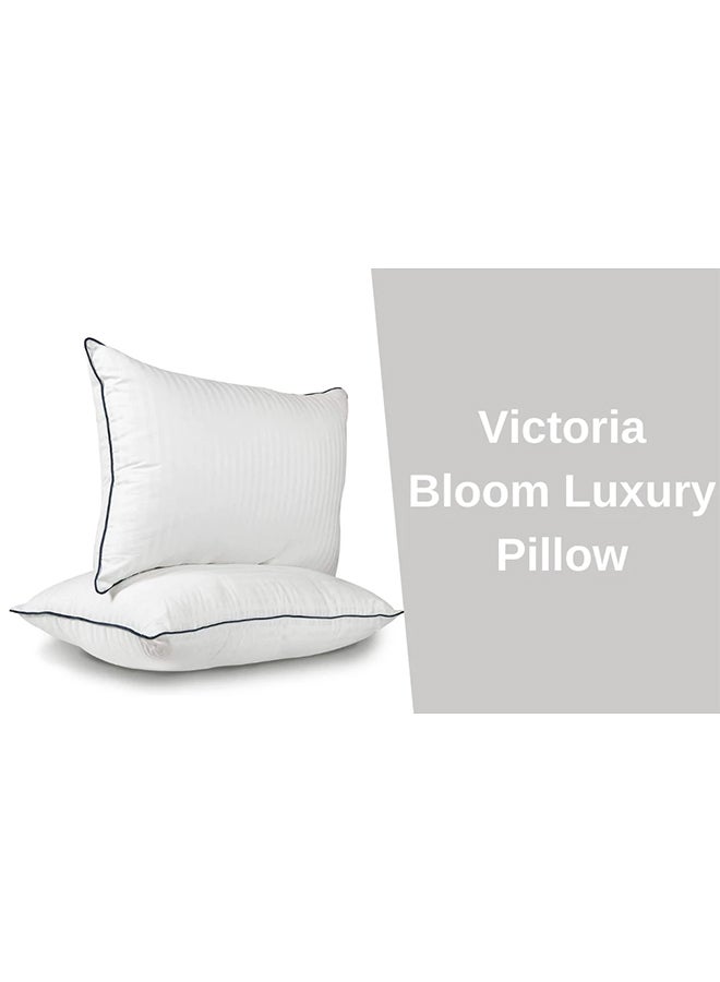 Home Canvas Victoria Bloom Premium Pillows  250TC Cotton wood White 70 x 30 x 48cm - Image 2