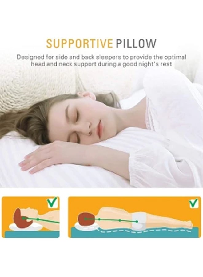 Home Canvas Victoria Bloom Premium Pillows  250TC Cotton wood White 70 x 30 x 48cm - Image 4