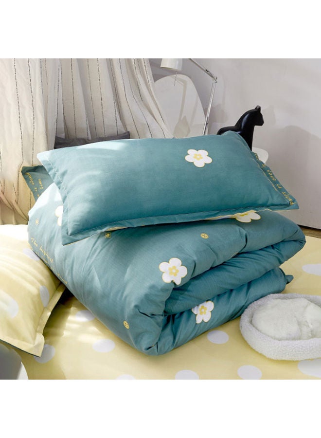 AnneFish 4 Piece Floral Bedding Set Polyester Green/White/Yellow 220 x 240cm  - Image 5