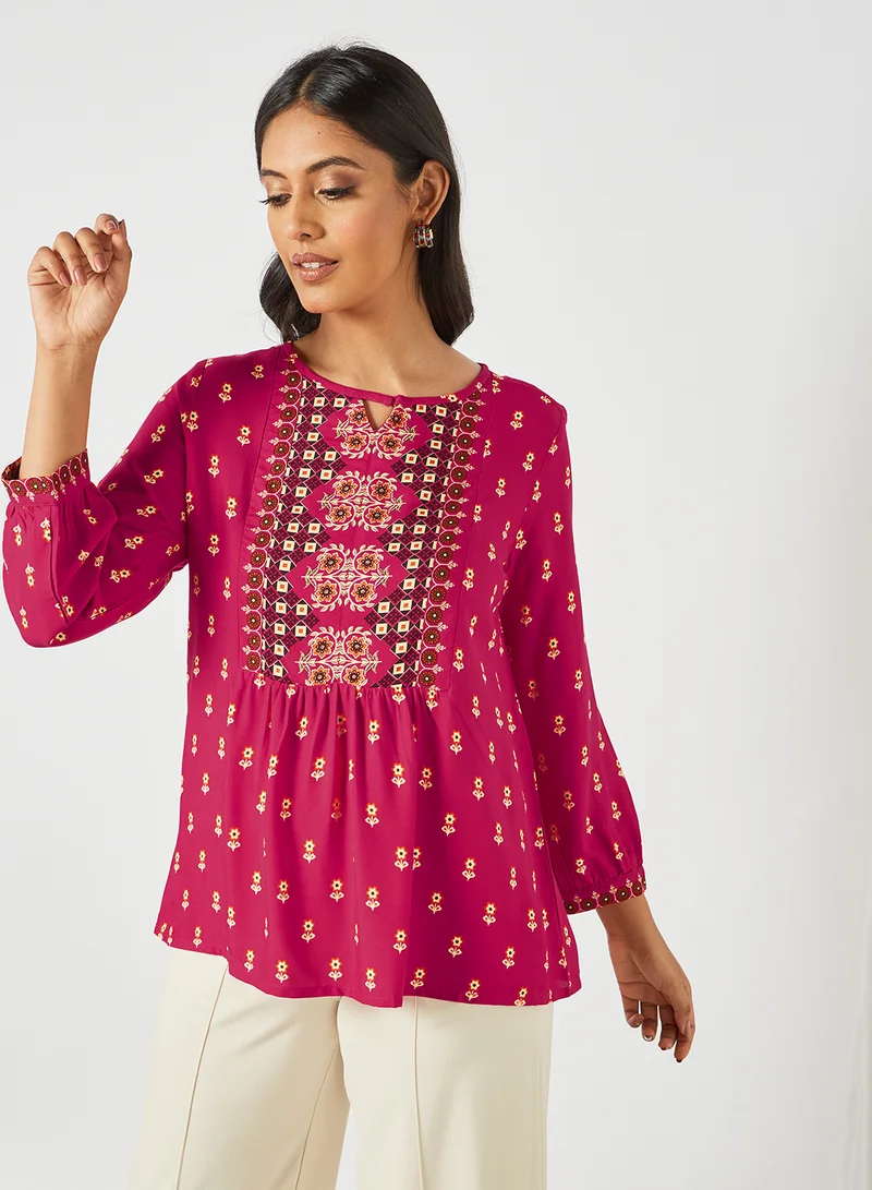 globaldesi Floral Print Top