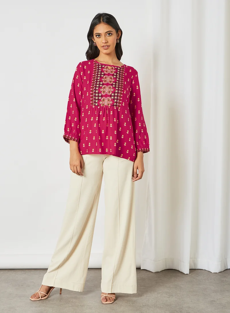 globaldesi Floral Print Top