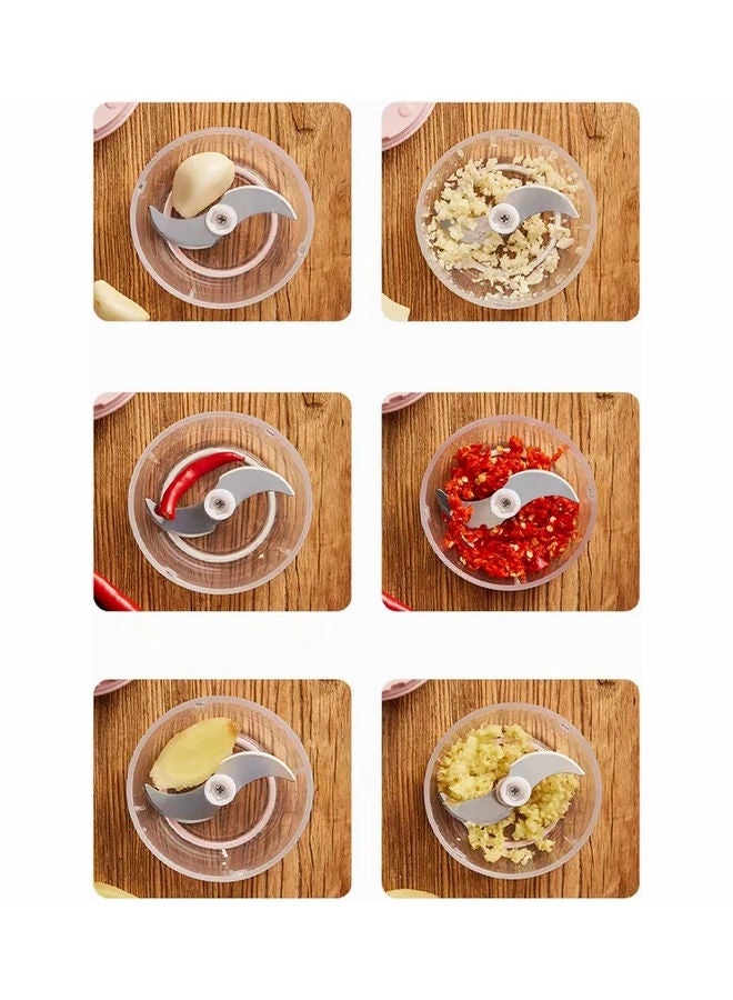 Electric Mini Food Chopper Clear/Beige 9X9X13.5cm  - Image 3