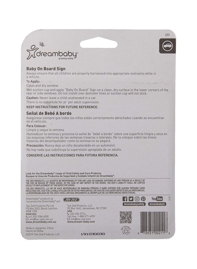 dreambaby Baby on Board Sign - Image 3