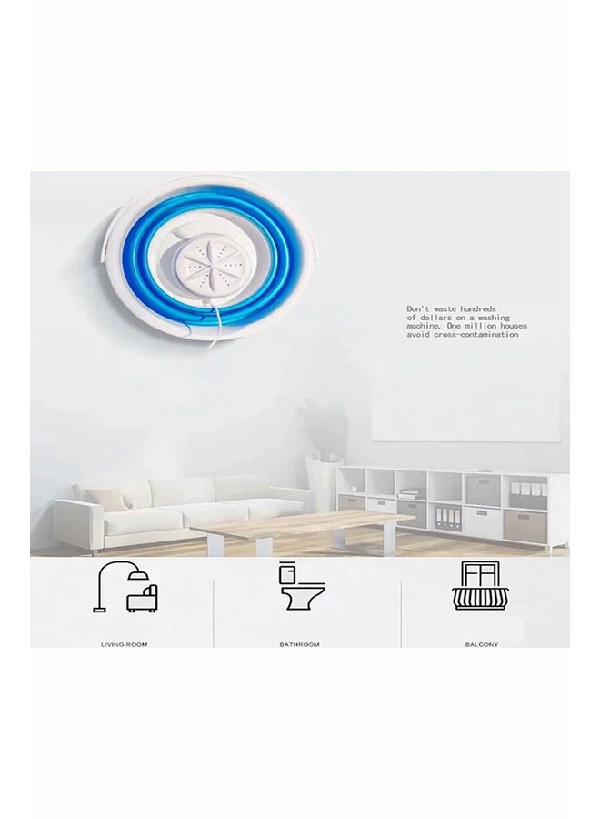 غسالة ملابس صغيرة محمولة وبتصميم قابل للطي وتعمل بمنفذ USB REG أزرق  - Image 3