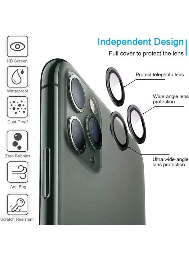 Usams Metal Camera Lens Glass Film For iP12 Series Silver/Black - Image 4