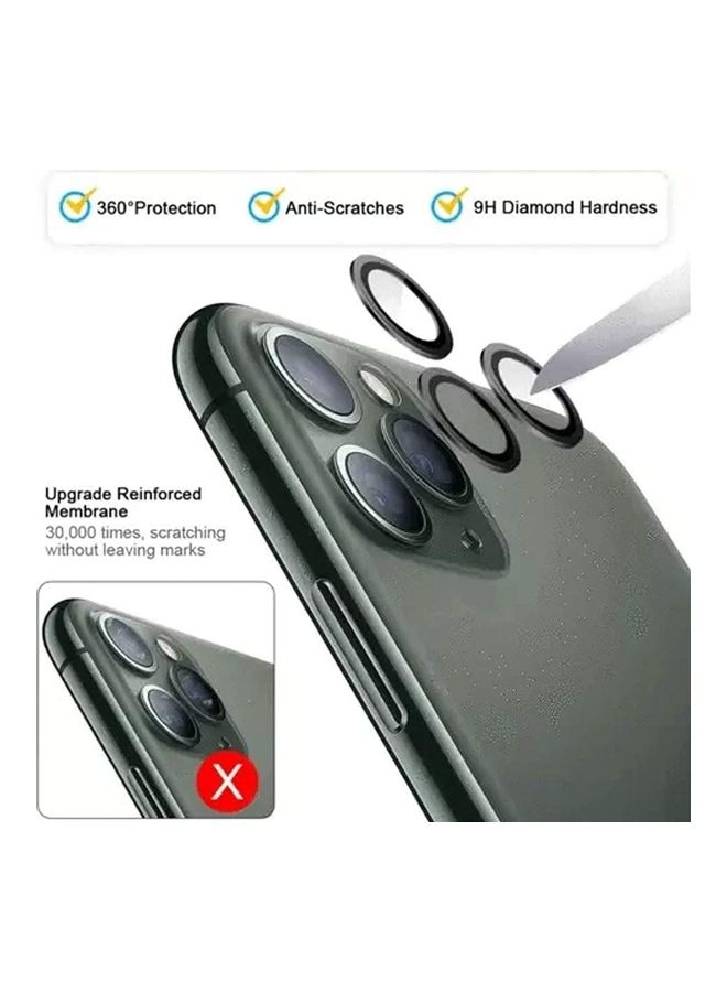 Usams Metal Camera Lens Glass Film For iP12 Series Silver/Black - Image 3