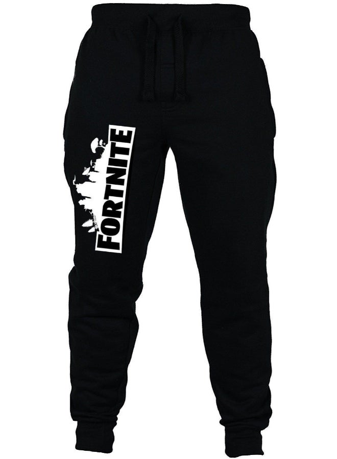 2-Piece Graphic Printed Hoodie And Pants Set Pink/Black - Image 2