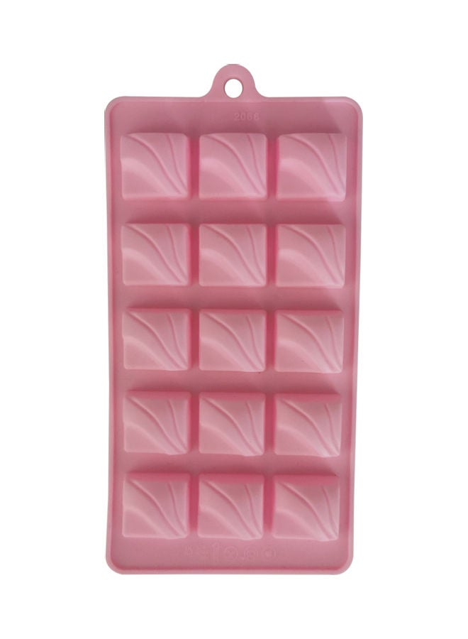 15-Cavity Square Cube Mold Pink 20.5 x 11cm - Image 1