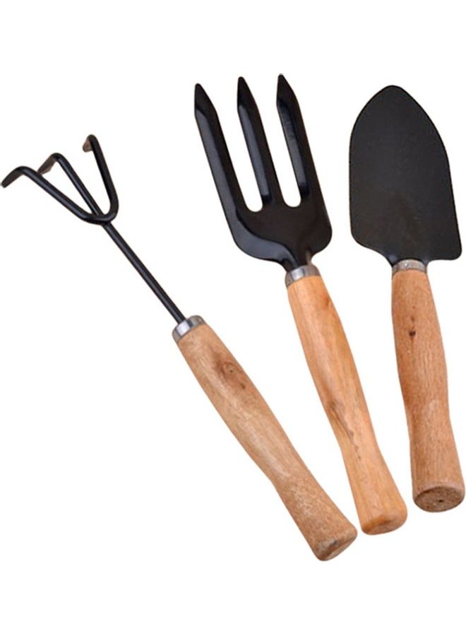 طقم أدوات زراعة الحدائق مكون من 3 قطع أسود / بيج - Image 1