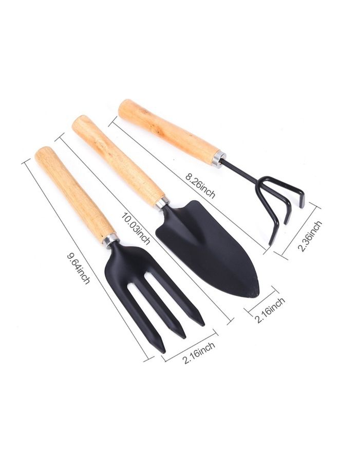 طقم أدوات زراعة الحدائق مكون من 3 قطع أسود / بيج - Image 2